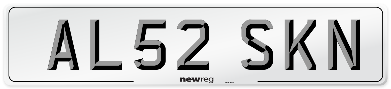 AL52 SKN Number Plate from New Reg